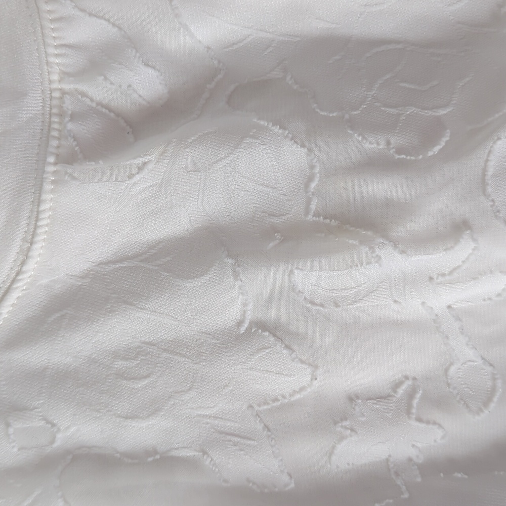 RXB White Textured Short Sleeve Blouse Women's XL Casual Minimalist Top - Picture 3 of 3